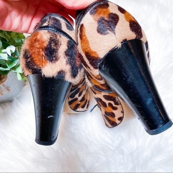 2/$20 Franco Barbieri Leopard Haircalf Peep-Toe - Picture 8 of 10
